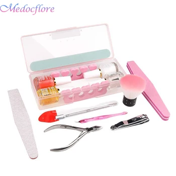

15pcs/set Professional Multifunctional Armor Set cleaning brush Transparent nail polish nail art tools set manicure kit