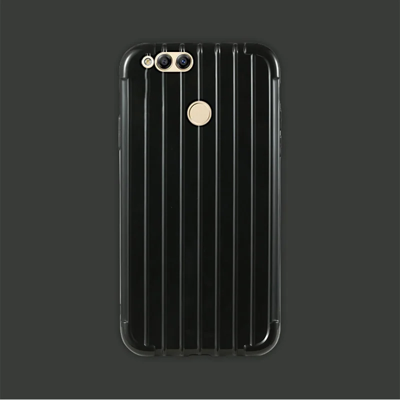 Black Роскошный багажный чехол для huawei honor 7x, Модный милый чехол, чехол для телефона, силиконовая задняя крышка для huawei honor 7x, fundas Coque - Цвет: Black