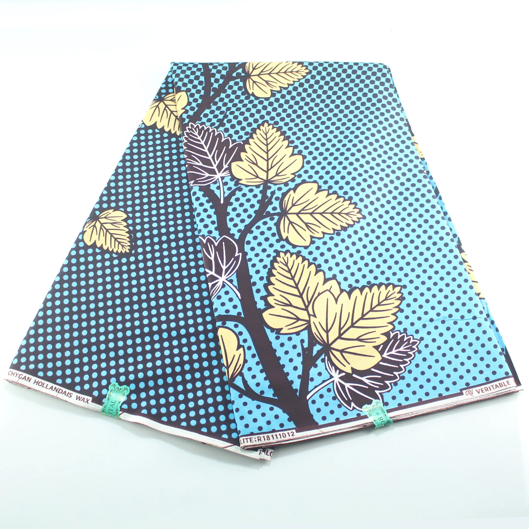

6yard/set Dot Leaf African Hollandais 100% Cotton African Ankara Fabrics High Quality Real Dutch Wax Fabric