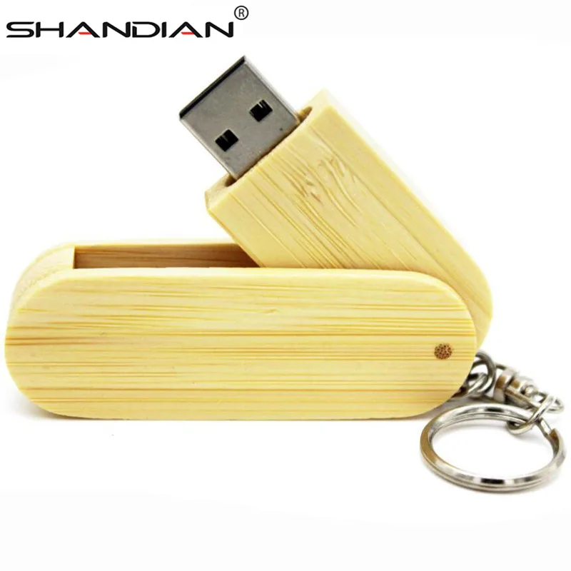 SHANDIAN брелок вращать деревянные Usb флешка в подарок Usb флешка 4 ГБ 8 ГБ 16 ГБ 32 ГБ 64 Гб карта памяти флешка