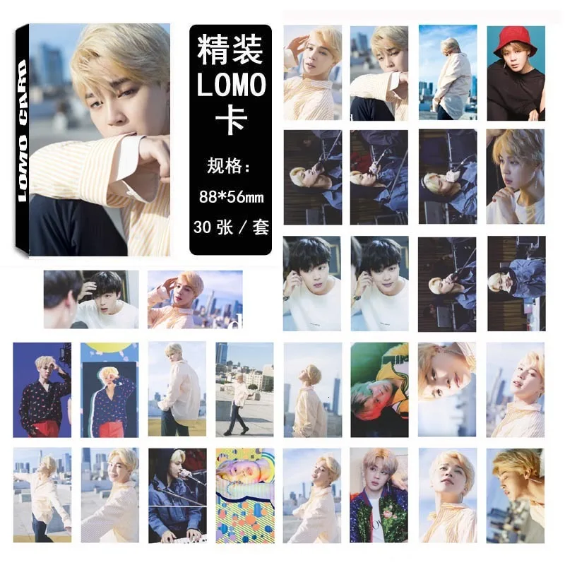 30 шт./компл. модные kpop Jimin одиночные фотокарты высокого качества HD bangtan boys lomo карты Альбом Фотокарта bangtan boys, K-POP