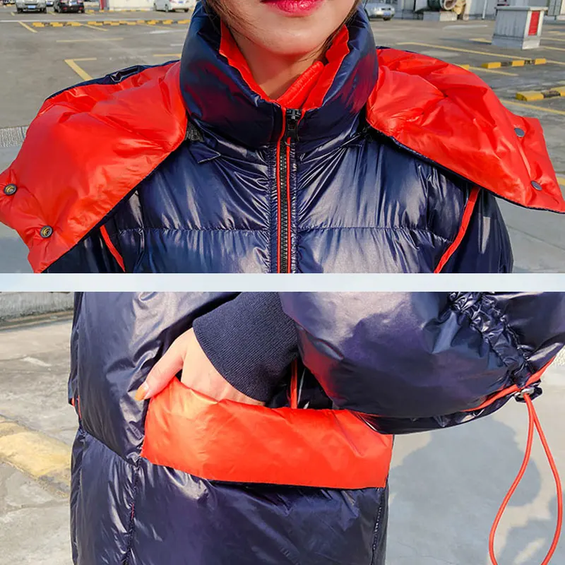90% White Duck Down Jacket Brand Women Winter Down Jacket Long Luxury Female Parka Hooded Loose Warm Ladies Down Coat HS710
