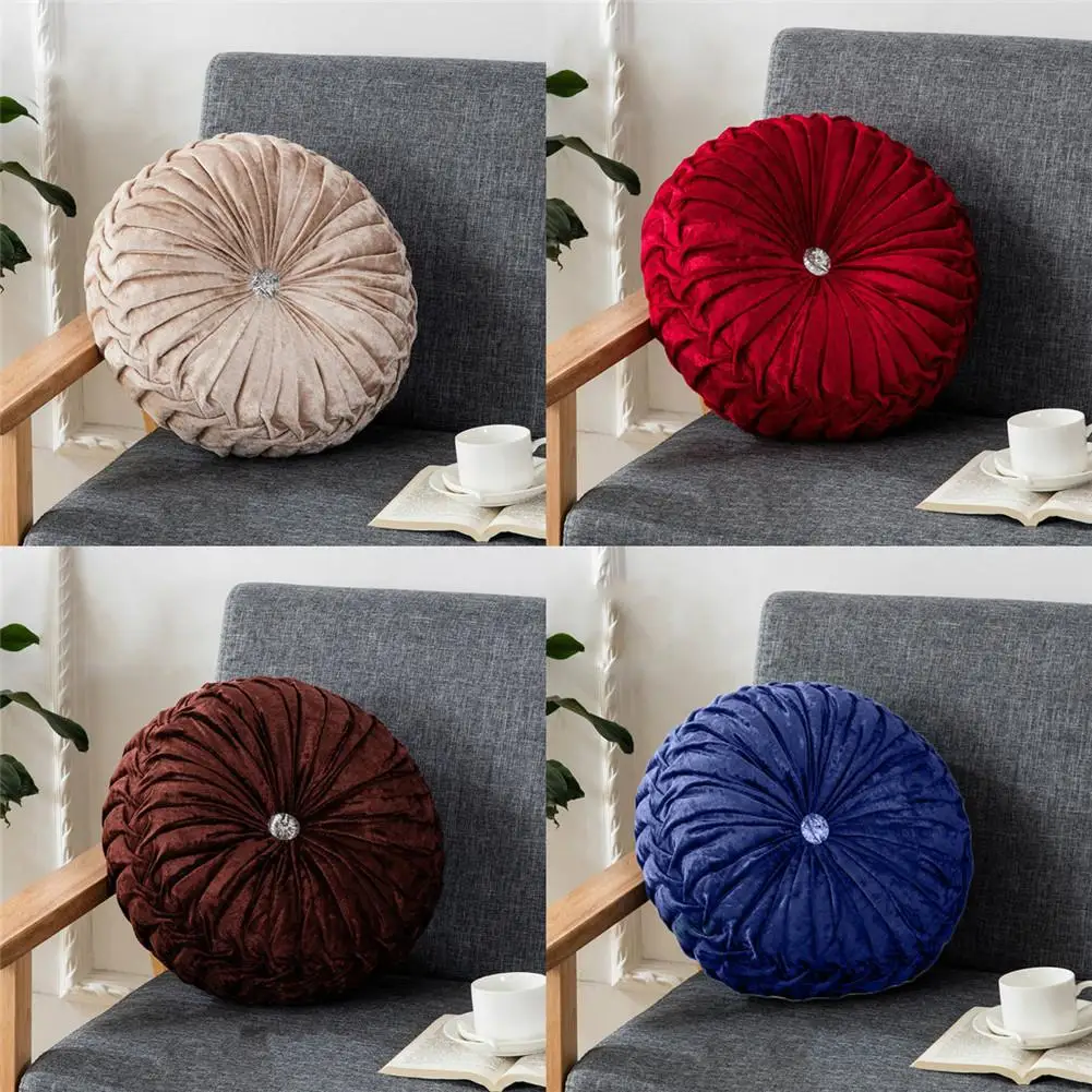 Ronde Vorm Sierkussen Kussen Seat Slaapbank Pad Kern Fluwelen Stof Auto Rugkussen Thuis Slaapkamer Decoratie 4 Kleuren