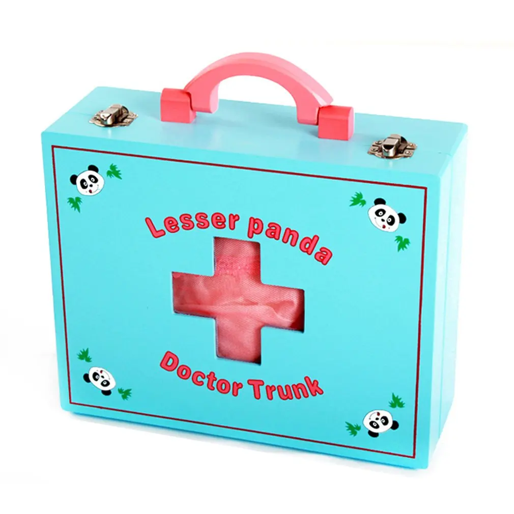 Детские игрушки Моделирование больница маленькая девочка год подарок для дома с принтом медсестры инъекции игрушка деревянный ящик для медицины