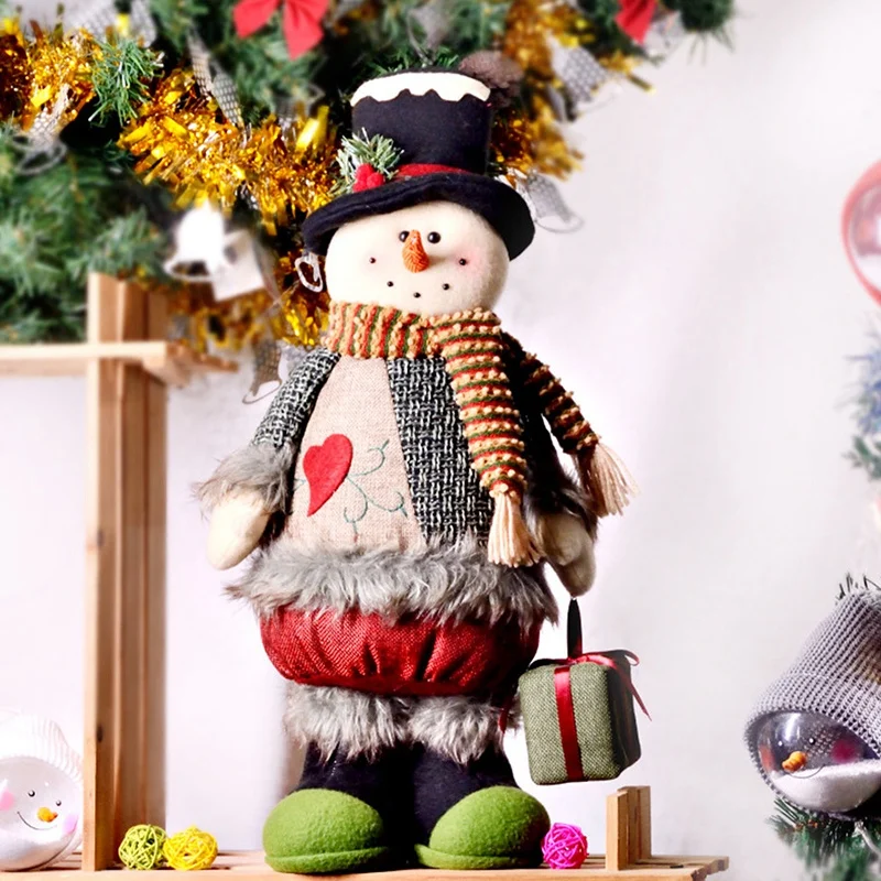 New Year Christmas Decorations for Home Creative Standing Snowman Doll Desktop Window Decoration Christmas Supplies
