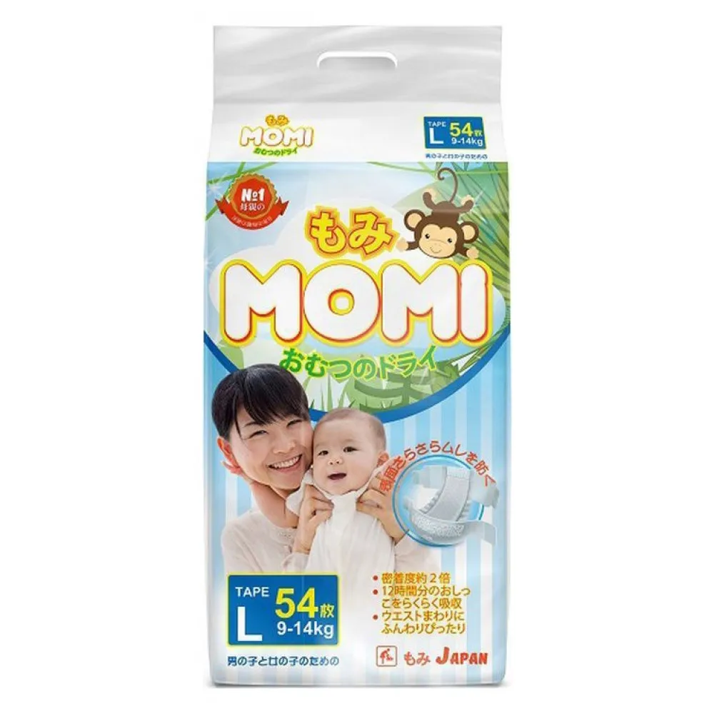 Подгузники Momi L, с 9-14 кг, 54 шт