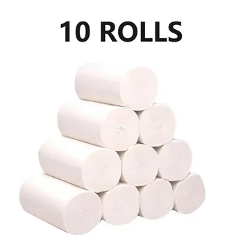 

10 Rolls Soft Toilet Paper Tissue 4-layer Household Rollss Paper Without Adjunct Non-Smell Home Bathroom Kitchen Accessories