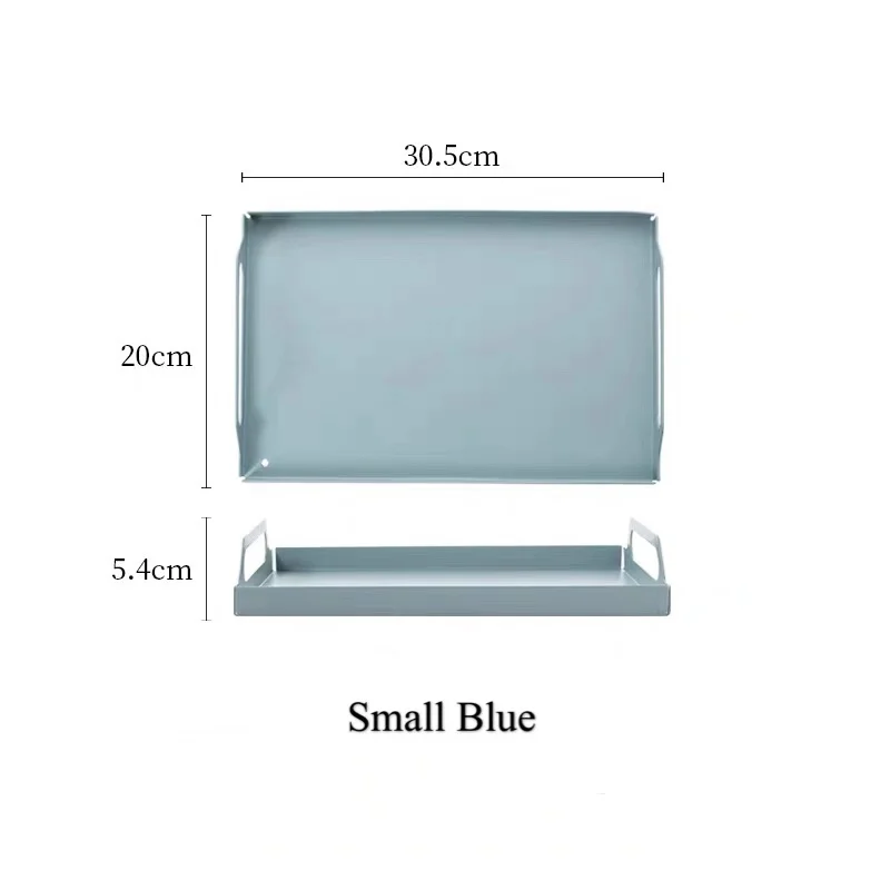 small blue Металлический поднос в скандинавском стиле, поднос для сервировки ювелирных изделий, кухонные поддоны для хранения вина, поднос для сервировки вина, ретро блюдо для хранения, органайзер для кексов - Цвет: small blue