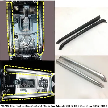 

For Mazda CX-5 CX5 2nd Gen 2017 2018 2019 2020 Car ABS Chrome/Fibre Carbon Interior Middle Front Shift Stall Paddle Cup Trim