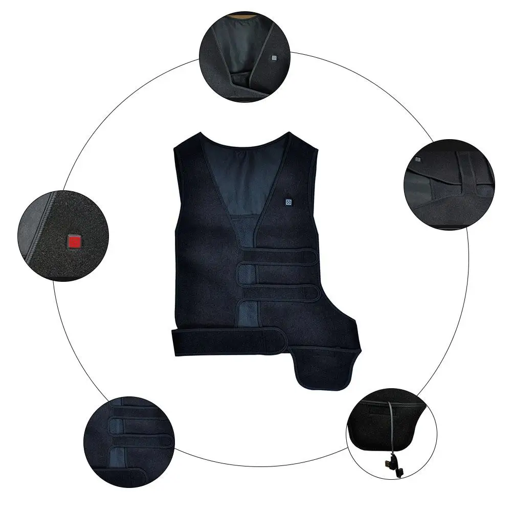 Soft Electric Heated Vest For Men Carbon Fiber Heating Waistcoat USB Thermal Winter Warm Jacket For Outdoor Sports Hiking Skiing