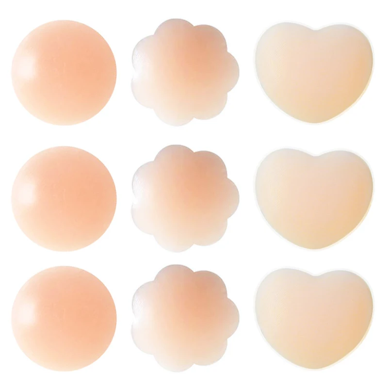

Adhesive Nipple Cover Invisible Breast Petals Silicone Bra Pad Stickers Fashion Reusable Backless Breast Petals Bra Accessories
