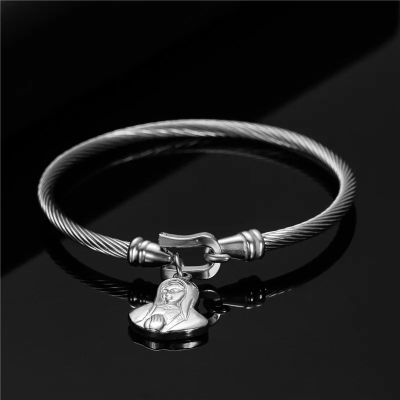 Mostyle золотой цвет нержавеющая сталь браслет цепочка сердце браслеты с подвесками для мужчин женщин Религиозные ювелирные изделия