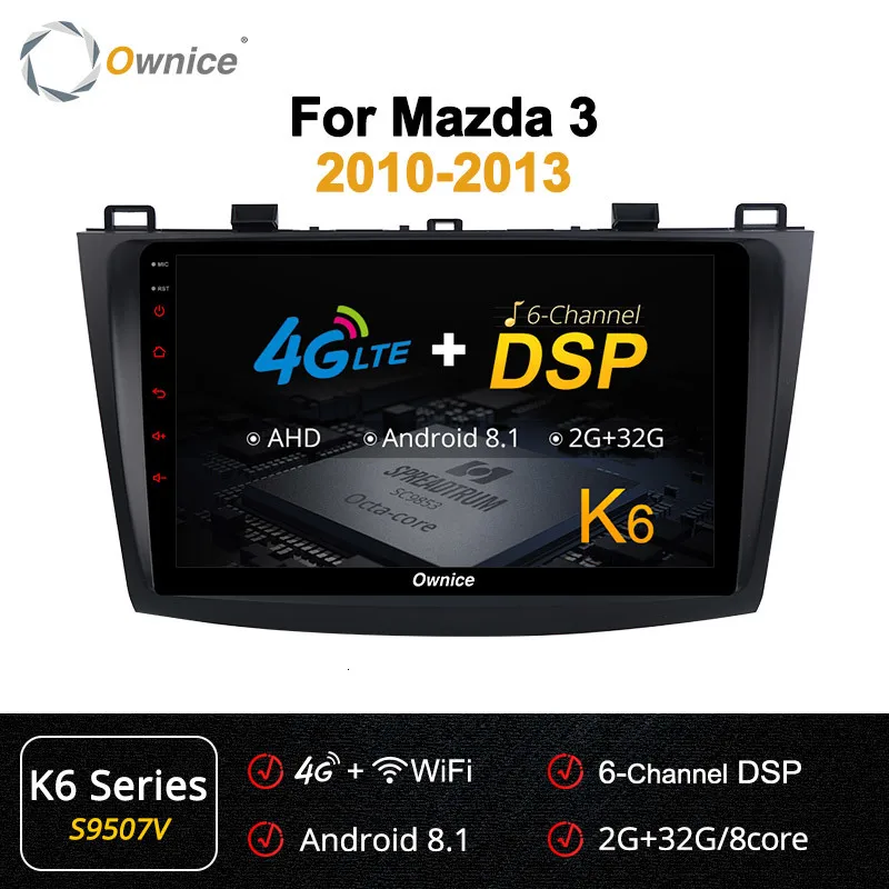 Ownice K1 K2 K3 2 din Octa Core Android 9,0 автомобильный DVD плеер Автомобильный gps навигации для Mazda 3 2010 2011 2012 2013 32G Встроенная память