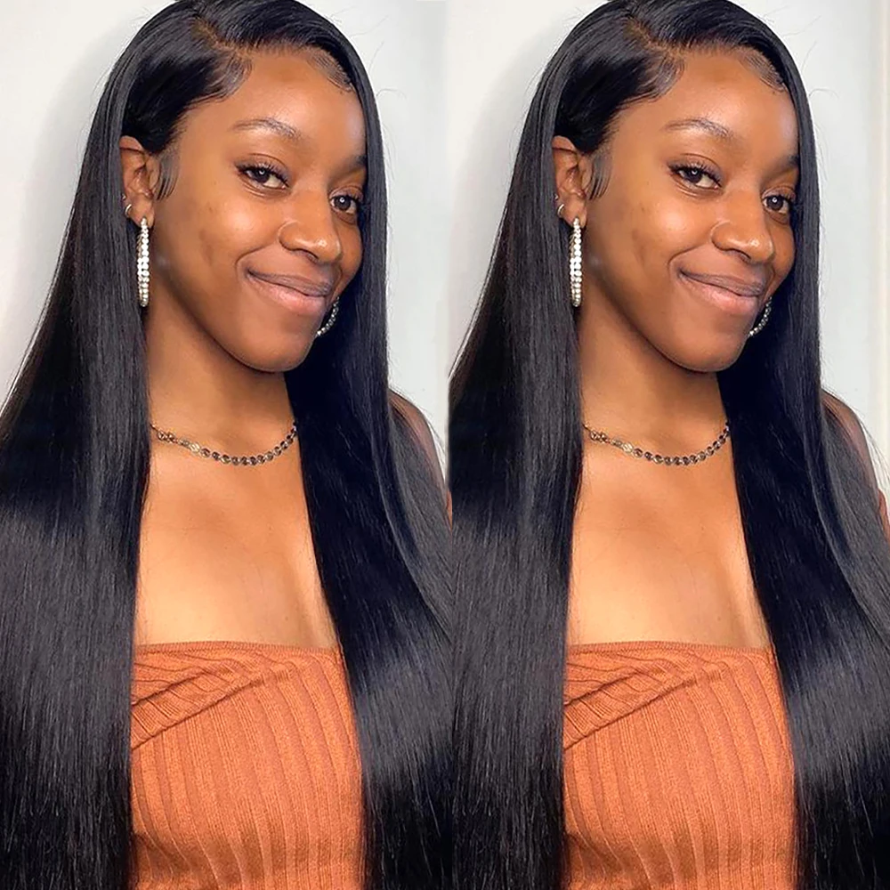 Парик Из прямых волос с косточками 30 дюймов прозрачные парики фронта шнурка из