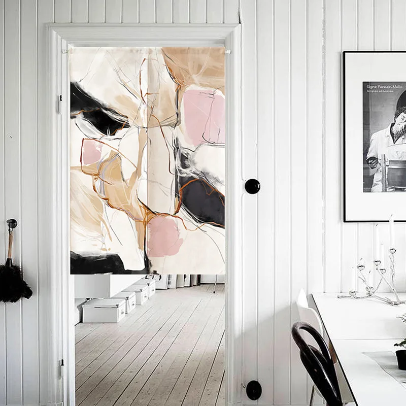 

Modern Abstract Style Door Curtain Living Room Bedroom Dining Room Toilet Partition Curtain Feng Shui Curtain Noren