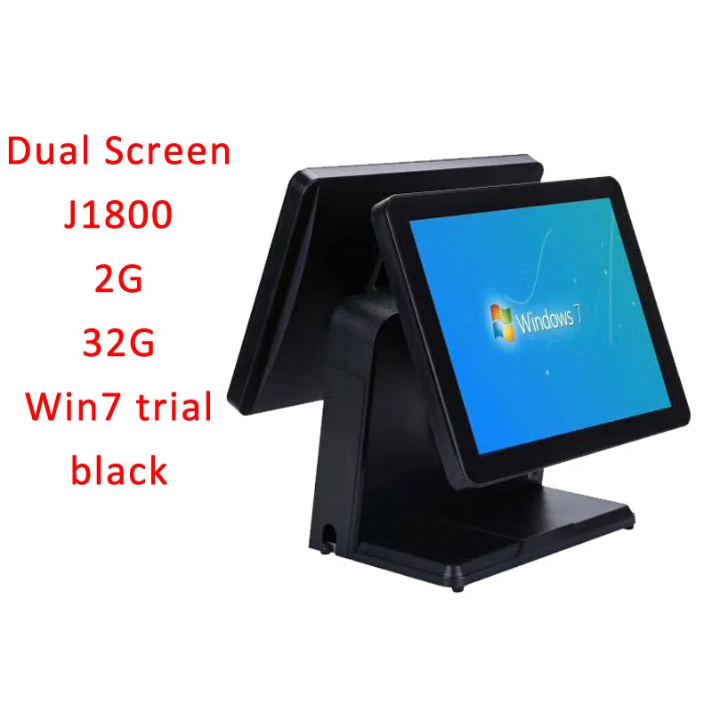 Dule screen J1800 Дешевая цена сенсорный экран все в одном POS для супермаркета 15 дюймов pos системы удобный Ресторан кассовый аппарат - Цвет: Dule screen J1800