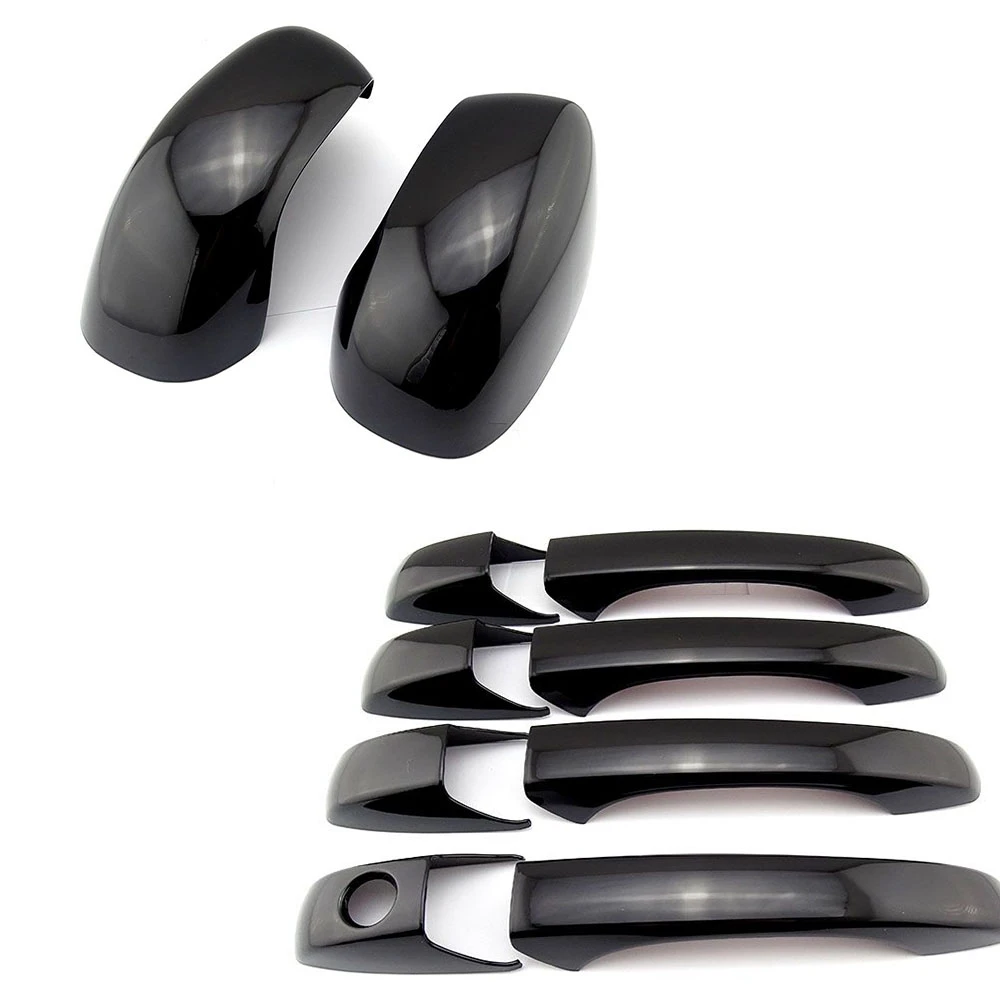 Glossy black Chrome ABS car Door side Mirror Covers door handle Trim