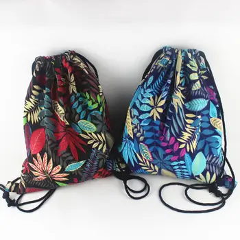 

Gym Drawstring Backpack Canvas Draw String Bucket Bag PE Travel Shoulder Bags TT