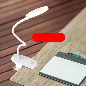 

1PC Clip Desk Lamp Learning Rechargeable USB Charging Eye-caring Reading Light for School Home Office Use