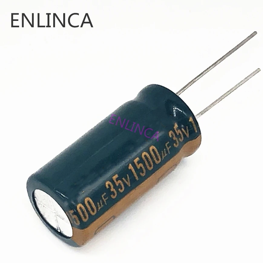 6pcs/lot T21 Low ESR/Impedance high frequency 35v 1500UF aluminum electrolytic capacitor size 13*25 1500UF35V 20% | Электронные