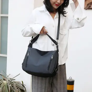 

Ladies Simple Bag Fashion Solid Large Capacity Shopping Top-handle Bags Women Casual PU Leather Waterproof Shoulder Handbags