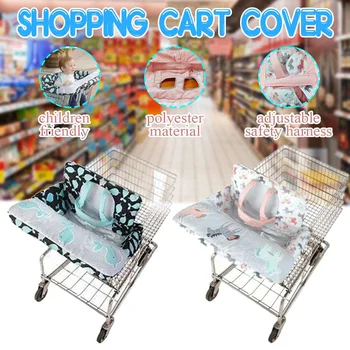 

Baby Kid Portable Shopping Cart Cover Pad with Adjustable Safety Harness Baby Shopping Push Cart Protection Cover Safety Seats