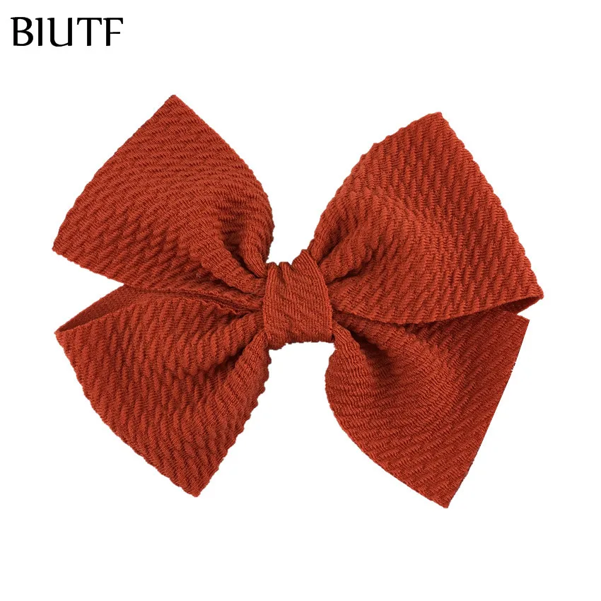 15-reddish orange 10 шт./лот, яркий цвет, 4 дюйма, Seersucker, вафельный бант для волос с/без заколки для волос, высокое качество, головные уборы HDJ160 - Цвет: 15-reddish orange