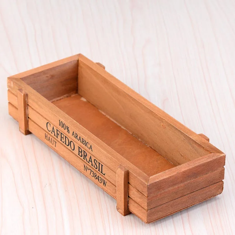 Винтажная деревянная коробка для хранения суккулентов отделка суккулентный