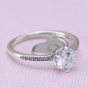 

Free Shipping Real 925 Sterling Silver Ring Cross Border Style Sparkle Crown Zircon Ring Pan Ring For Women Gift Banquet Jewelry
