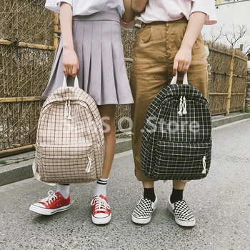 

Fashion Women Backpack Student Girl School For Teenage Girls Bag New Travel Plaid Style Shoulder 2019 Bagpack Rucksack Knapsack