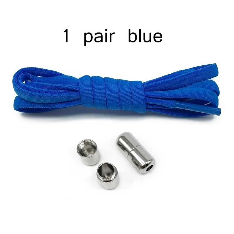 Lightblue shoelace 1 пара металлических замков шнурки без завязок растягиваются ленивые круглые туфли кружевные шнурки без шнуровки эластичные шнурки 10 цветов - Цвет: Lightblue shoelace