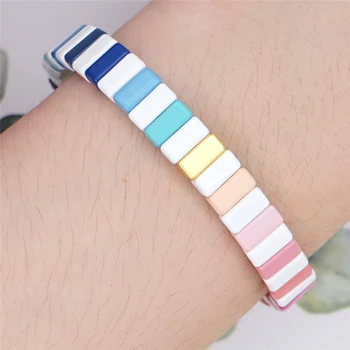

HEYUYAO Rainbow Bracelet Friendship Bracelets For Women Jewelry Boho Summer Pulseiras Mujer 2020 Tile Beads Bracelet