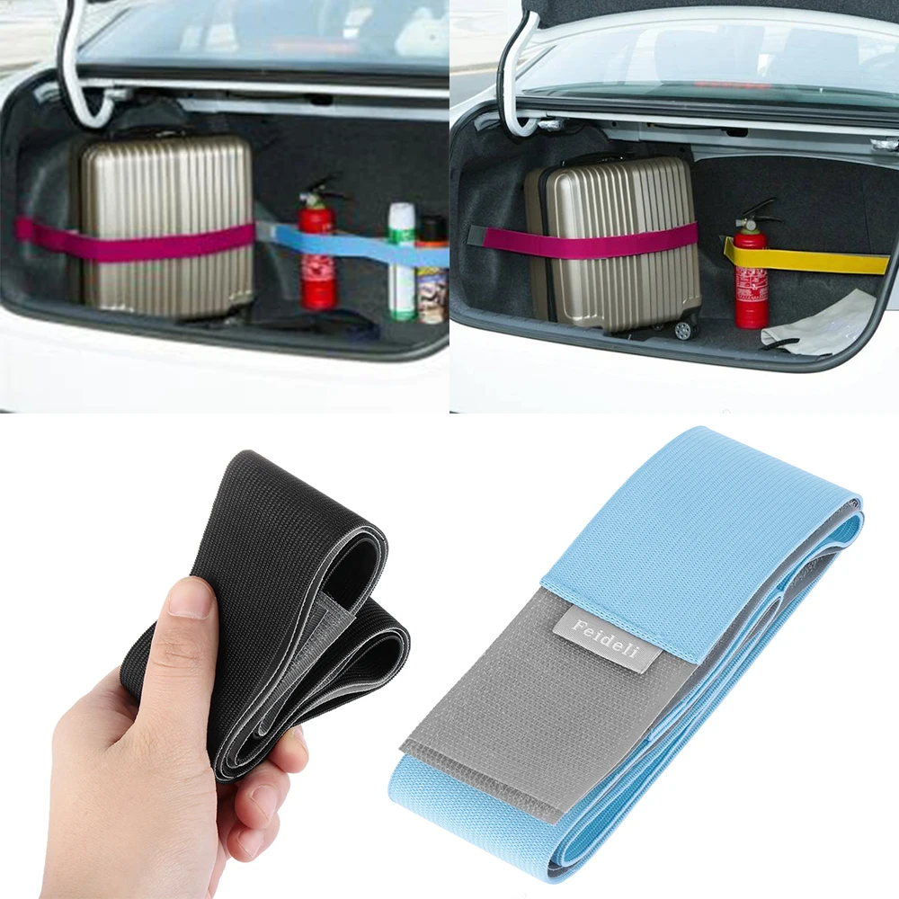 Car Trunk Stowing Organizer Band Strap Fixed Elastic Bandage Magic Sticker Band Interior Accessories Tensioning Tidying Belts