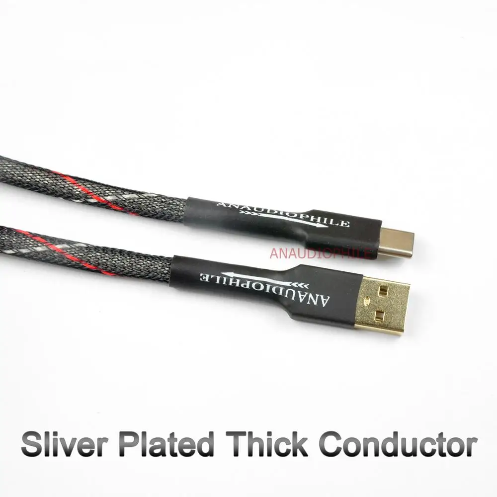 Посеребренный HiFi USB Type C кабель A To для передачи данных и аудио 5N DAC PC Mobile|Кабели USB| |