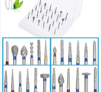 

jewellery making 24pcs/Box Dental Diamond Burs Drill Dental Burs Dia-burs for High Speed Handpiecess Medium FG 1.6M Dentist