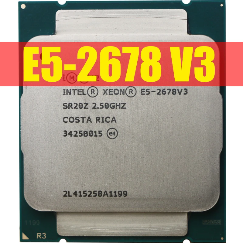 Procesador Intel Xeon, CPU de escritorio para placa base X99, E5 2678 V3, CPU 2.5G, CPU LGA, 2011-3 e5-2678 V3 2678V3