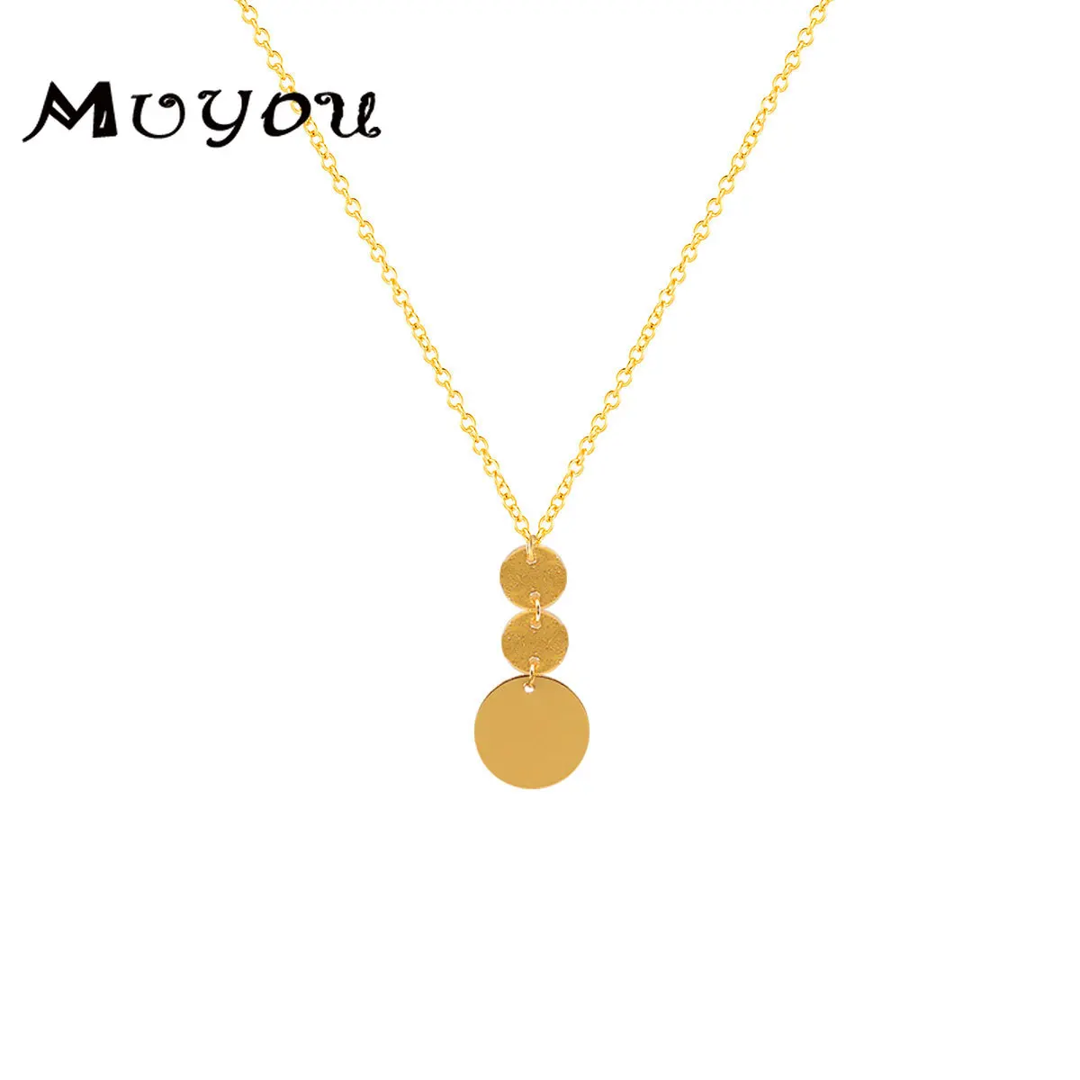 Круглое и круглое ожерелье с подвеской из блесток модное длинное золотого сплава