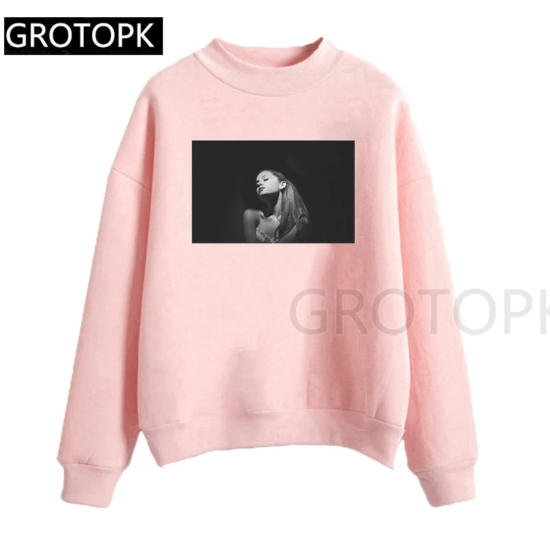 Ariana Grande Harajuku женские толстовки и худи женские розовые и Белые Повседневные флисовые худи с капюшоном для женщин и девушек