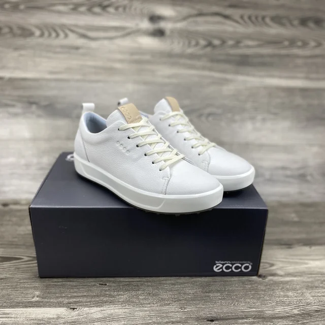 Men Professional Golf Shoes Genuine Leather Golf Sneakers Outdoor Anti Slip Spikless Walking Wears for Golers Mens Sneakers White