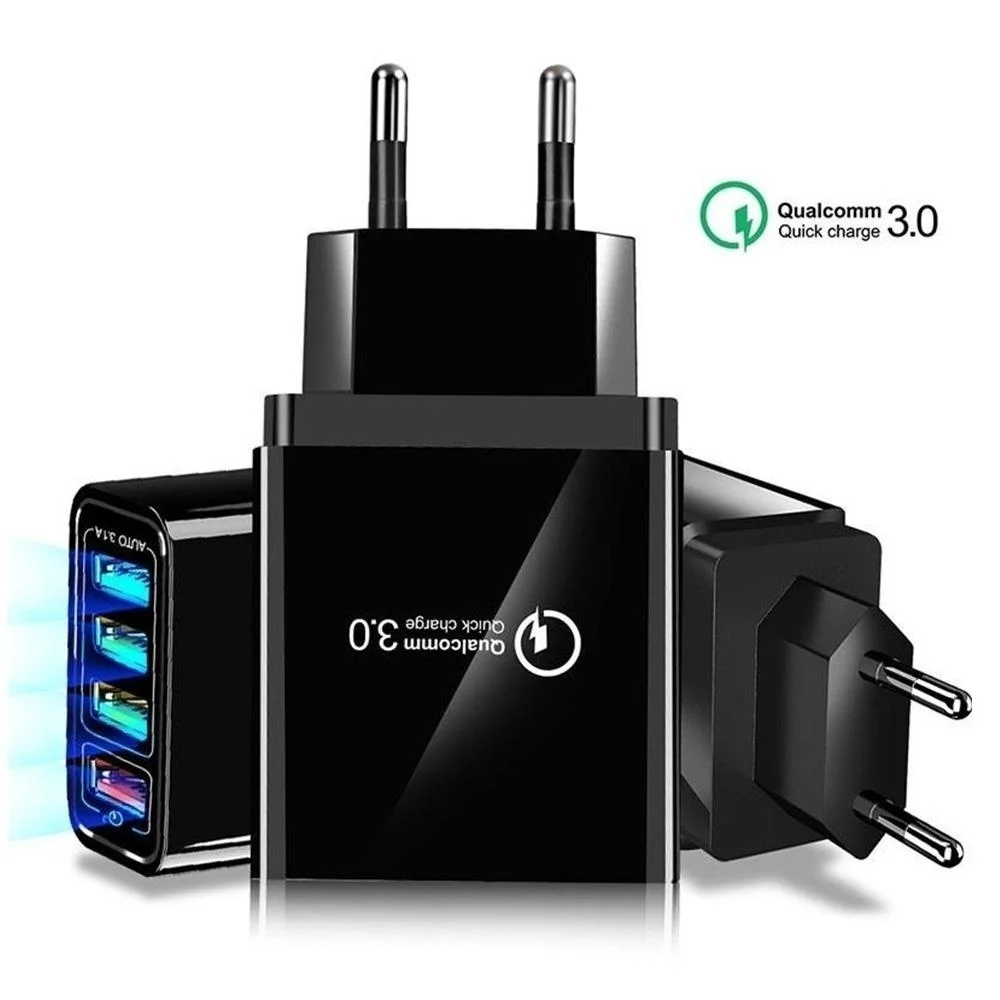 4 usb порта быстрое зарядное устройство QC 3,0 5.1A Мощный USB адаптер быстрое зарядное устройство настенное зарядное устройство для мобильных телефонов планшетов ПК