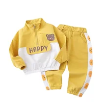 New Spring Children Cartoon Clothes Baby Boys Girls Jacket  Pants 2Pcs/sets Autumn Kids Toddler Clothing Infant Cotton Tracksuit