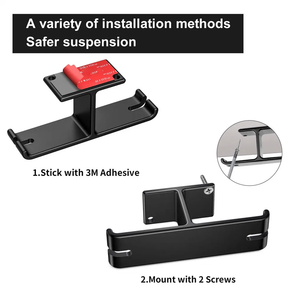 Aluminum Headphone Stand Hanger Hook Tape Under Desk Dual Headset Mount Holder wall hooks decorative home stuff