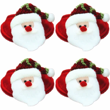 

4pcs/set Red Christmas gnome Santa Claus Wine Cup Glass Mat Pad Covers XmasDecor