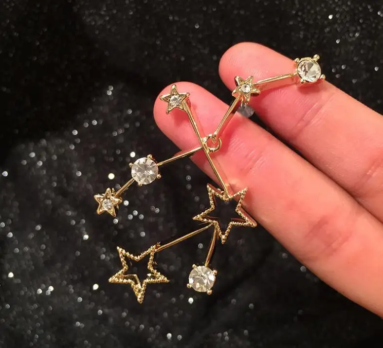 Звезда с длинной кисточкой полые восьмиконечные пятиконечные ночное небо горный хрусталь уха аксессуары
