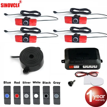 

SINOVCLE Car Parking Sensor Kit Buzzer 4 Sensors 16mm Backlight Display Reverse Backup Radar Monitor System 12V 6 Colors