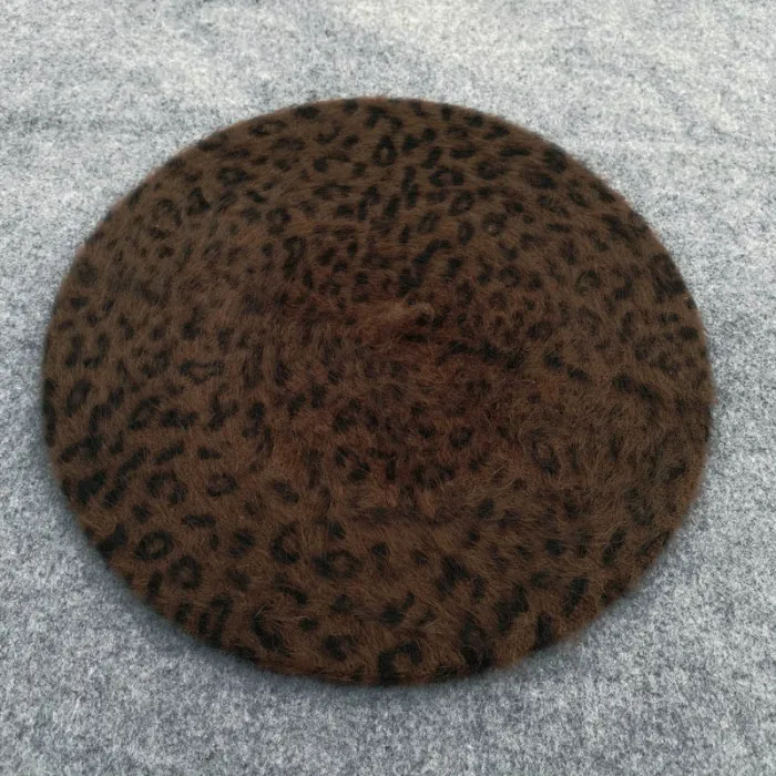 Модные корейские осенне-зимние женские сексуальные береты, винтажная леопардовая шапка с принтом, шапка бини, женские повседневные шапки для девочек(Бесплатный маленький подарок