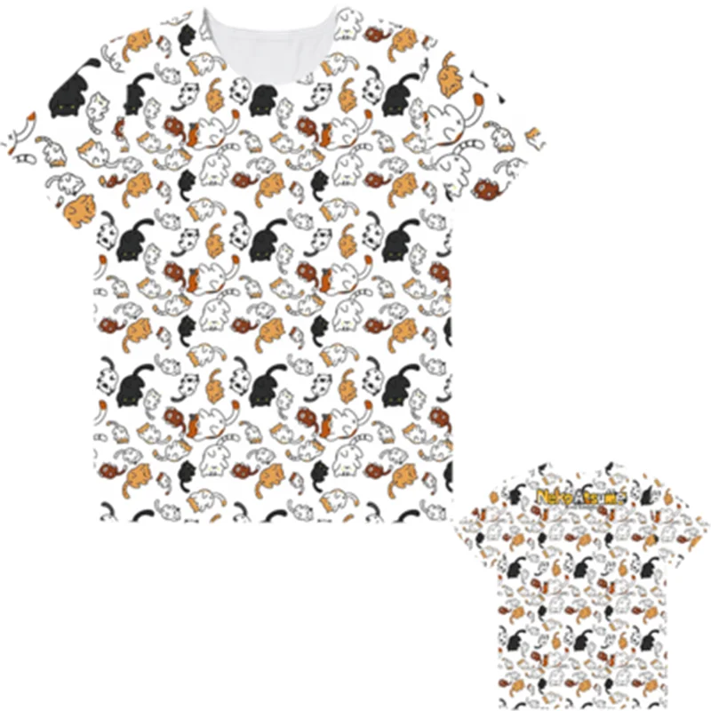 Harajuku Neko Atsume Футболка женская футболка с рисунком кота женские футболки летний топ уличная женская одежда - Цвет: 005