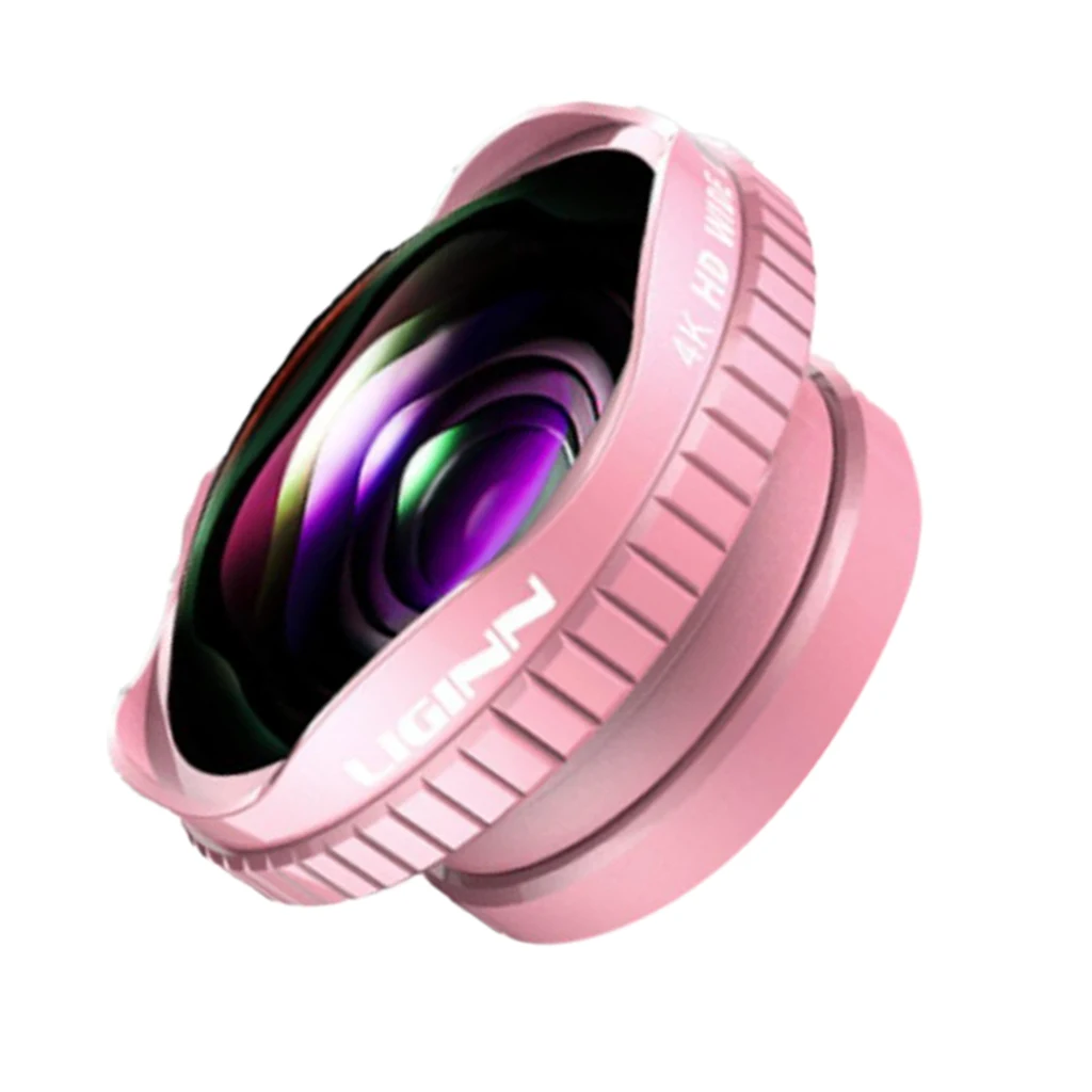 Rose Gold as descri Mobile Phone Lens 12mm 4K HD Wide Angle Phone Lens For iPhone Samsung Xiaomi Huawei Macro Lens L-150 Mobile Phone Lens - Цвет: Rose Gold as descri
