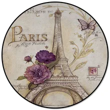 Круглый ковер Парижские цветы Бабочка микрофибра мохнатые супер мягчайшие пледы коврики для ресторана Коврик для двери унисекс дети