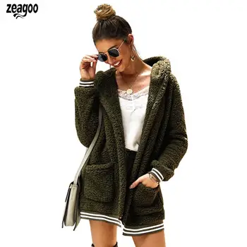 

Women's Winter Hooded Jacket Solid Color Thickening Warm Fashion None Hoodie Casual Long Sleeve Coat Slim